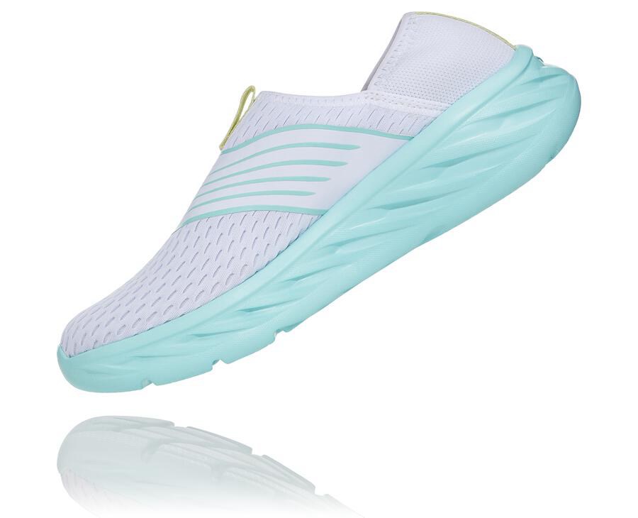 Sandalias Hoka One One Mujer - Ora Recovery - Blancas/Azules - TSN548326